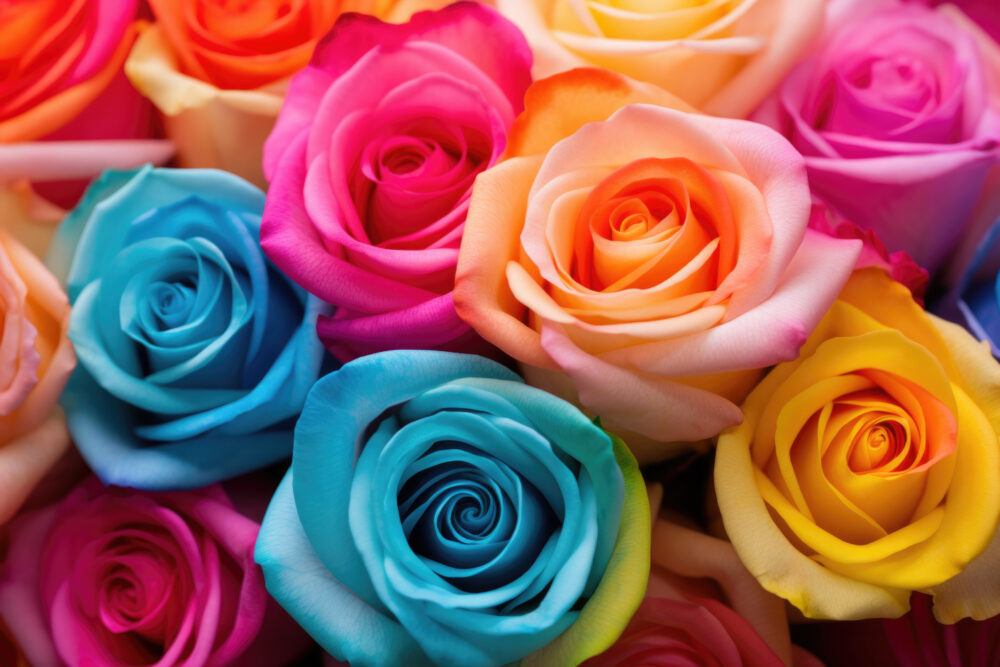 Flowers - rainbow-super-colorful-rose-flowers-picjumbo-com